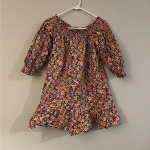 Anthropologie Brown and Red Off the Shoulder Sundress